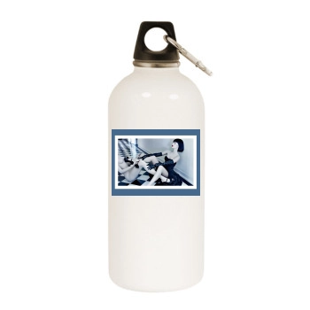 Megan Fox White Water Bottle With Carabiner