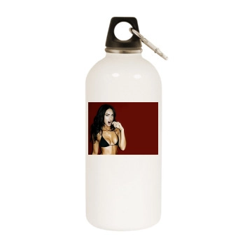 Megan Fox White Water Bottle With Carabiner