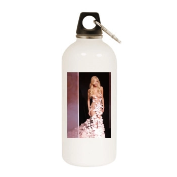 Zahia Dehar White Water Bottle With Carabiner