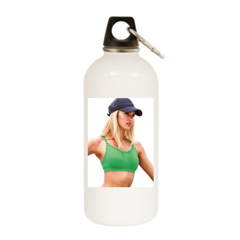 Candice Swanepoel White Water Bottle With Carabiner