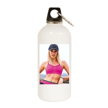 Candice Swanepoel White Water Bottle With Carabiner