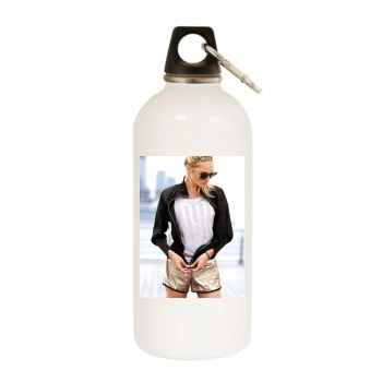 Candice Swanepoel White Water Bottle With Carabiner