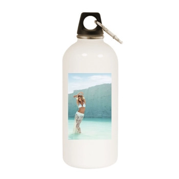 Candice Swanepoel White Water Bottle With Carabiner