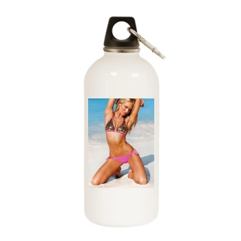 Candice Swanepoel White Water Bottle With Carabiner