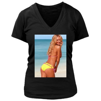 Candice Swanepoel Women's Deep V-Neck TShirt