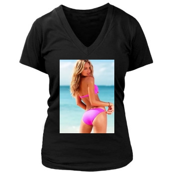 Candice Swanepoel Women's Deep V-Neck TShirt