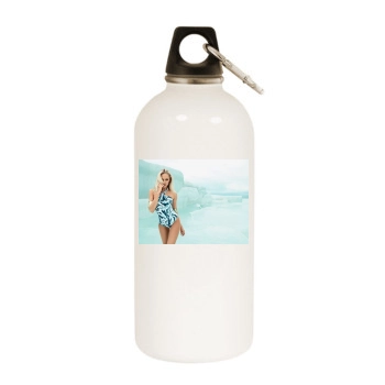 Candice Swanepoel White Water Bottle With Carabiner