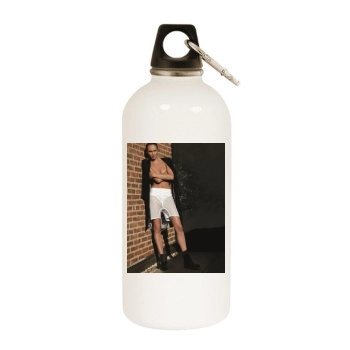 Candice Swanepoel White Water Bottle With Carabiner