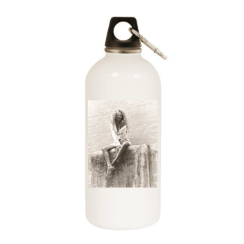 Candice Swanepoel White Water Bottle With Carabiner