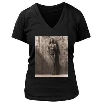 Candice Swanepoel Women's Deep V-Neck TShirt