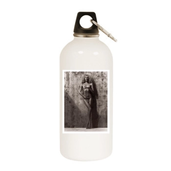 Candice Swanepoel White Water Bottle With Carabiner