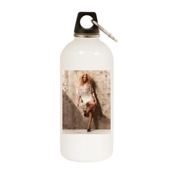 Candice Swanepoel White Water Bottle With Carabiner