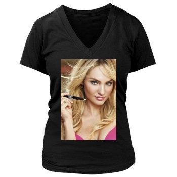 Candice Swanepoel Women's Deep V-Neck TShirt