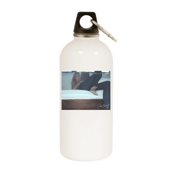 Candice Swanepoel White Water Bottle With Carabiner