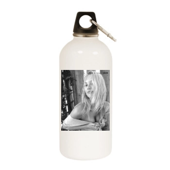 Candice Swanepoel White Water Bottle With Carabiner