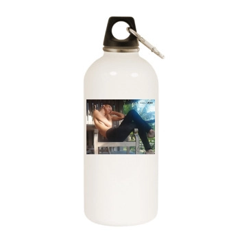 Candice Swanepoel White Water Bottle With Carabiner