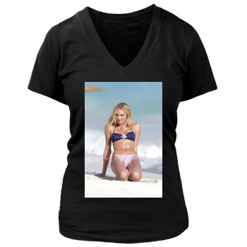 Candice Swanepoel Women's Deep V-Neck TShirt