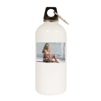 Candice Swanepoel White Water Bottle With Carabiner