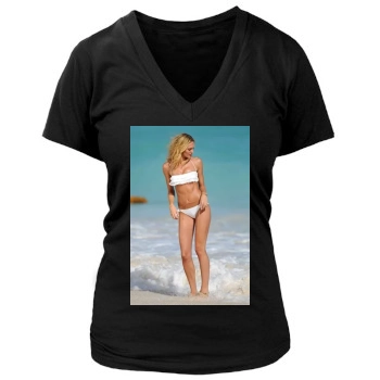 Candice Swanepoel Women's Deep V-Neck TShirt