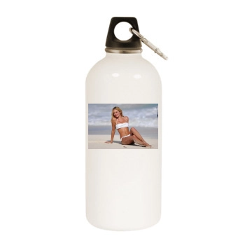 Candice Swanepoel White Water Bottle With Carabiner