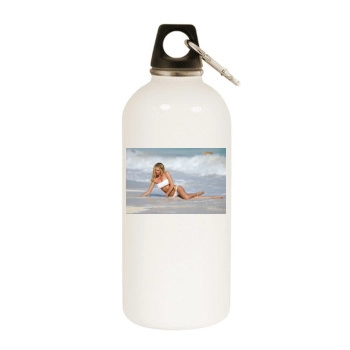 Candice Swanepoel White Water Bottle With Carabiner