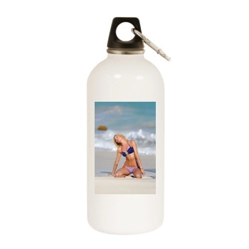 Candice Swanepoel White Water Bottle With Carabiner