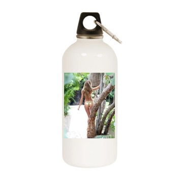 Candice Swanepoel White Water Bottle With Carabiner