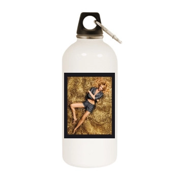 Candice Swanepoel White Water Bottle With Carabiner