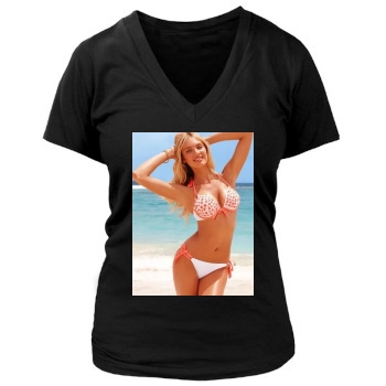 Candice Swanepoel Women's Deep V-Neck TShirt