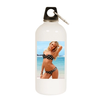 Candice Swanepoel White Water Bottle With Carabiner