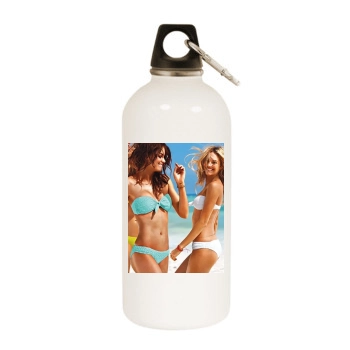 Candice Swanepoel White Water Bottle With Carabiner