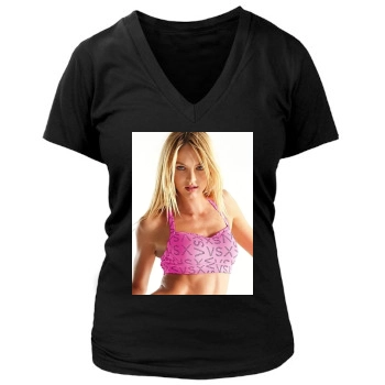 Candice Swanepoel Women's Deep V-Neck TShirt