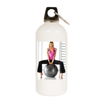 Candice Swanepoel White Water Bottle With Carabiner