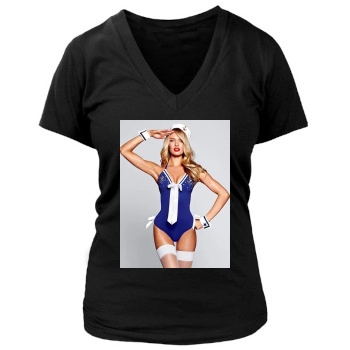 Candice Swanepoel Women's Deep V-Neck TShirt