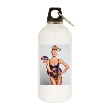 Candice Swanepoel White Water Bottle With Carabiner