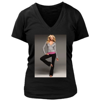 Candice Swanepoel Women's Deep V-Neck TShirt