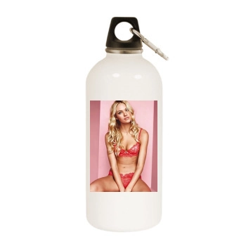 Candice Swanepoel White Water Bottle With Carabiner