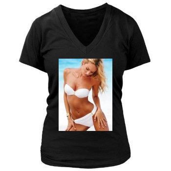 Candice Swanepoel Women's Deep V-Neck TShirt