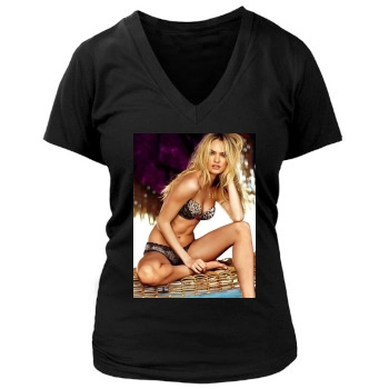 Candice Swanepoel Women's Deep V-Neck TShirt