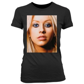 Christina Aguilera Women's Junior Cut Crewneck T-Shirt