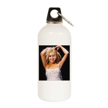 Christina Aguilera White Water Bottle With Carabiner