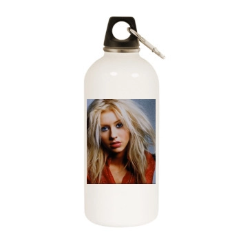 Christina Aguilera White Water Bottle With Carabiner