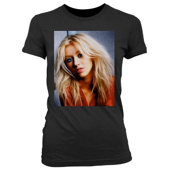 Christina Aguilera Women's Junior Cut Crewneck T-Shirt