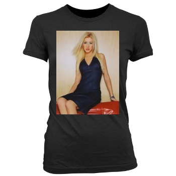 Christina Aguilera Women's Junior Cut Crewneck T-Shirt