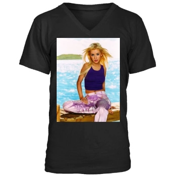 Christina Aguilera Men's V-Neck T-Shirt