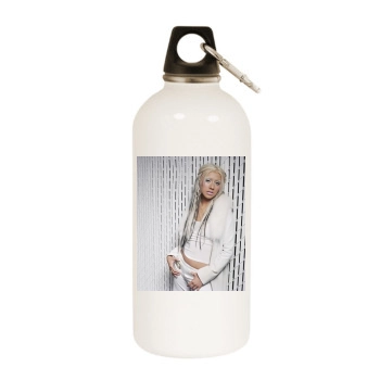 Christina Aguilera White Water Bottle With Carabiner