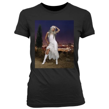 Christina Aguilera Women's Junior Cut Crewneck T-Shirt