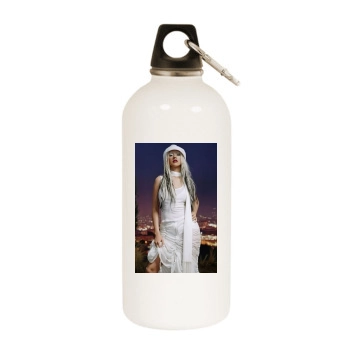 Christina Aguilera White Water Bottle With Carabiner