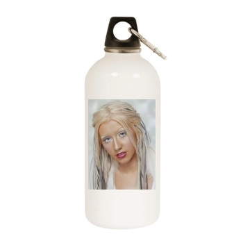 Christina Aguilera White Water Bottle With Carabiner