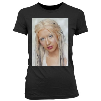 Christina Aguilera Women's Junior Cut Crewneck T-Shirt